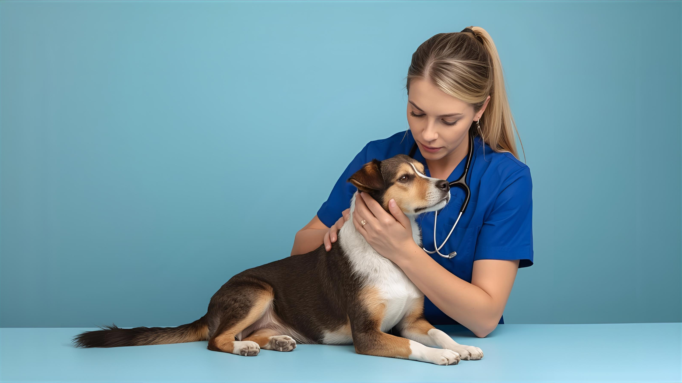 Veterinarian examining dog—Catalysis professional vet nutraceuticals.