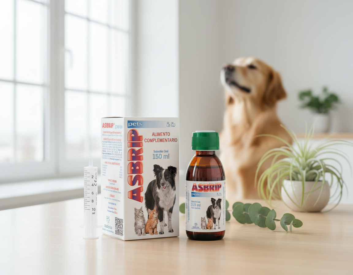 Asbrip Pets respiratory support product image in fresh wellness setting